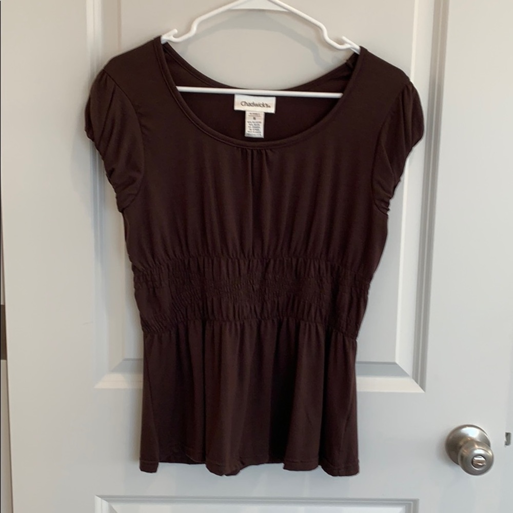 Brown waist trimming tee
